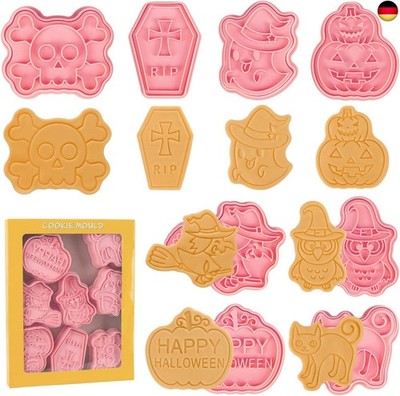 Halloween Cookie Cutter Set, 3D Plastic Halloween Cookie Cutters, Washable