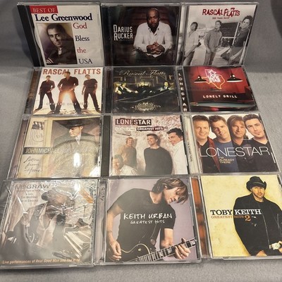 12 Country Music Cds By Various male  Artists!!! Rascal Flatts Etc