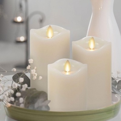 Matchless Candle Co. by Luminara Set of 3 Flameless LED Flickering Moving Fla...