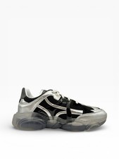 Moschino Black Mesh Teddy Transparent Sole Sneakers Mens US12/ EU 45