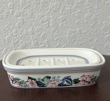 Vintage 1980s / 1990s Laura Ashley Ashbourne Pattern Soap Dish Made in Taiwan