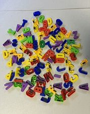 Colorful Plastic Magnetic Alphabet Letters Numbers Lot of 100