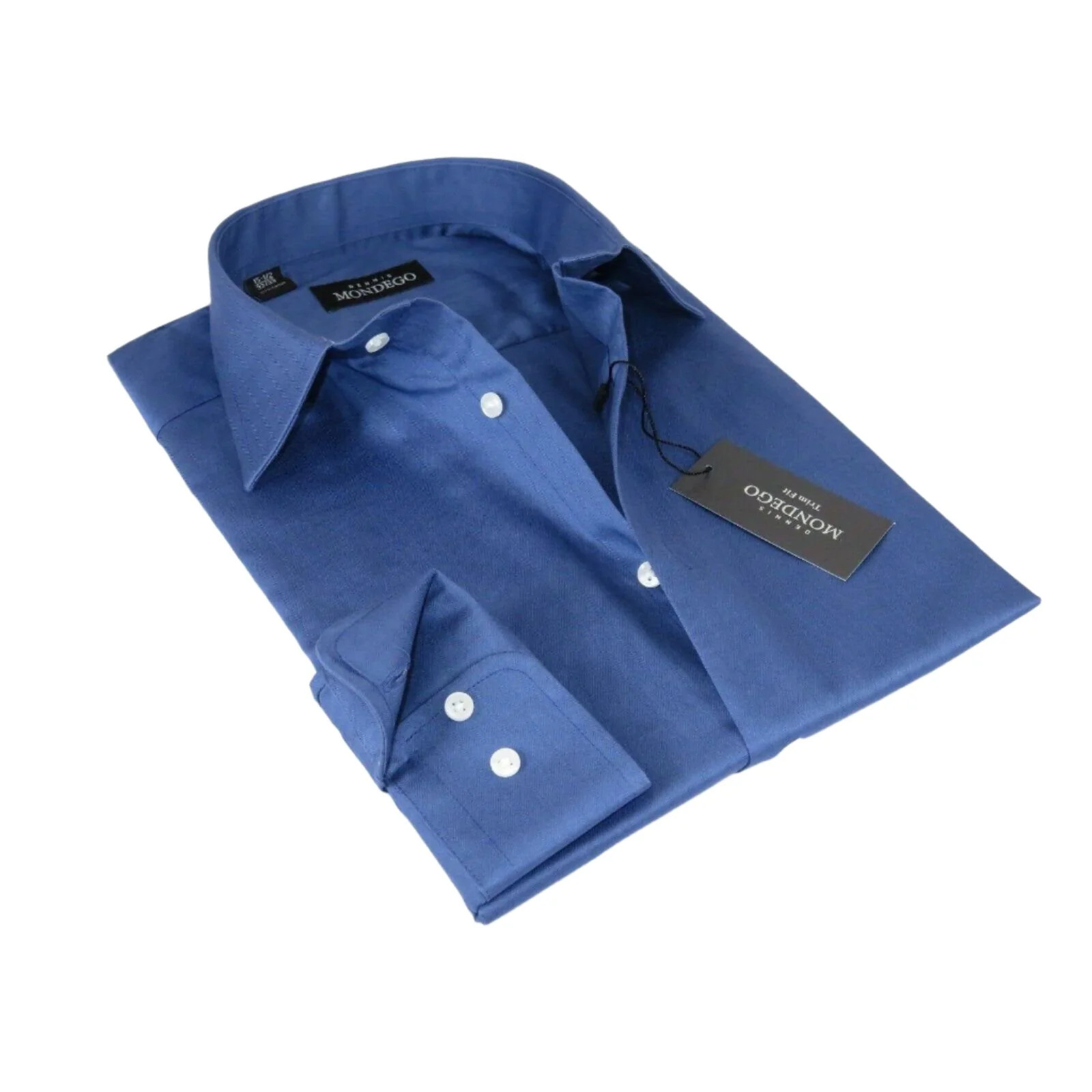 Мужское платье Mondego из 100% мягкого хлопка, деловая рубашка B300 французского синего цвета в елочку
