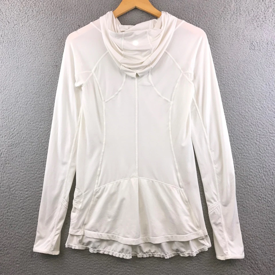 Lululemon Water Bound Hoodie Rash Guard First Edition White Size 4 - Image 2 of 4