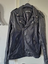 Freaky Nation butterweiche Echtleder-Jacke Lederjacke Biker Gr. M schwarz Lamm