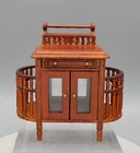 Vtg Jiayi Antique Double Sided Liquor Cabinet Artisan Dollhouse Miniature 1:12