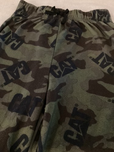 “Boys Lounge PJ Pajama Pants, Size 10, Flannel, Camouflage, Caterpillar - Picture 2 of 6