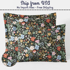 Company Rifle Paper Co. Strawberry Fields Classic Cool Cotton Percale Sham Black