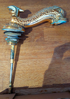 Vintage Decorative Gold Brass Bathroom Fish Tap and Handles