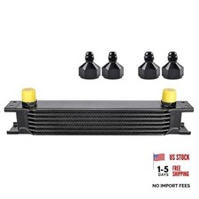 Oil Cooler, 10AN Stacked Plate Transmission Engine Cooler Universal 7 Row
