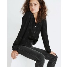 NWT Madewell Jacquard Dot Buttonup Shirt Size S