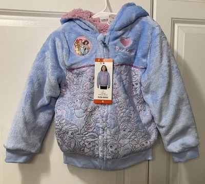 NWT Disney Princess Kids Girls Plush Sherpa Lined Hoodie Cozy & Zip-Up Size 6 - Image 1 of 4