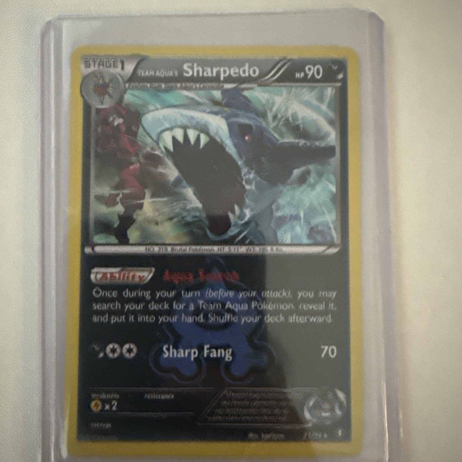 Team Aqua's Sharpedo 21/34 NM Double Crisis Reverse Holo Rare Pokemon TCG 2015