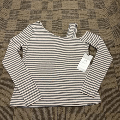 Cabi Dare Tee Striped Ivory & Grey Women’s Size M NWT