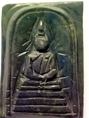 Authentic Black Jade Somdet Thai Buddha Amulet Antique Spiritual Meditation