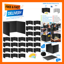 Black 24 Pack Desk Dividers for Students Waterproof Durable Plastic Privacy