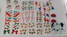 Vintage Mrs Grossmans Stickers Christmas Lot Sparkle Prism Foil Lot #4