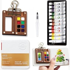 Mini Watercolor Paint Set Pocket Travel Water...