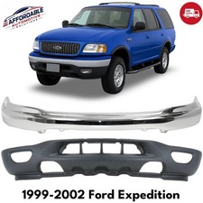 Front Bumper Face Bar Chrome Steel Lower Valance Kit For 99-02 Ford Expedition