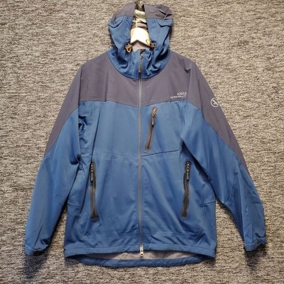 Aigle Actimum Jacket Mens Medium Blue Hooded Gorpcore Waterproof Shell Coat M