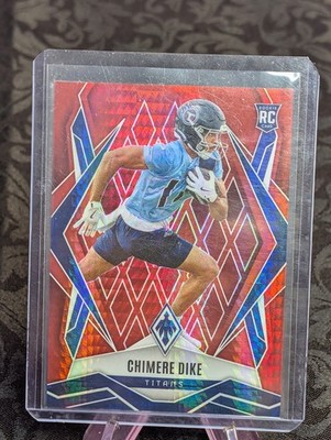 Chimere Dike,2025 Panini Phoenix,#/399,''Rookie- Red Winter Prizm'', Titans