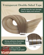 Ugeat 14" Tape In Extensions Balayage Light Brown Platinum Blonde 20Pcs