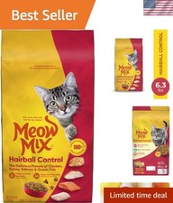 6.3 Pound Hairball Control Dry Cat Food with Holistic Ingredients for All Breeds