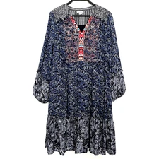 Sundance Talulah Boho Embroidered Modal Lined Peasant Dress Size S Relaxed Fit