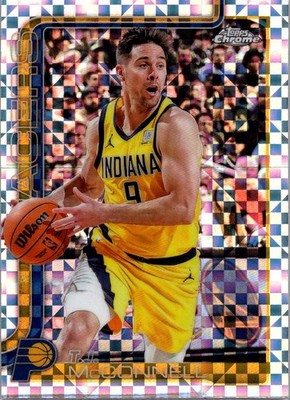 2025-26 Topps Chrome #11 T.J. McConnell X-Fractor Indiana Pacers