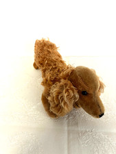 Antiker brauner hübscher Dackel mit Holzwolle gefüllt Stoff unbekannt Mohair ?