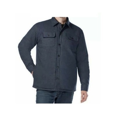 Rugged Elements Men s Fleece Lined Shirt Jacket, Grey Black Warm Pockets X-Large