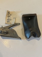 Vintage Legal Pocket Seal Handheld Embossing Notary Tool w Instructions