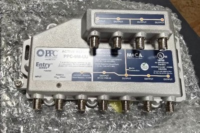 PPC-9M-U/U-PS: New/open box PPC Coax Coaxial Amplifier Splitter w/accessories