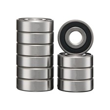 10 Pcs Bearings 3/4" x1-3/4 x1/2 Pre-Lubricated and Double Rubber Seals Deep ...