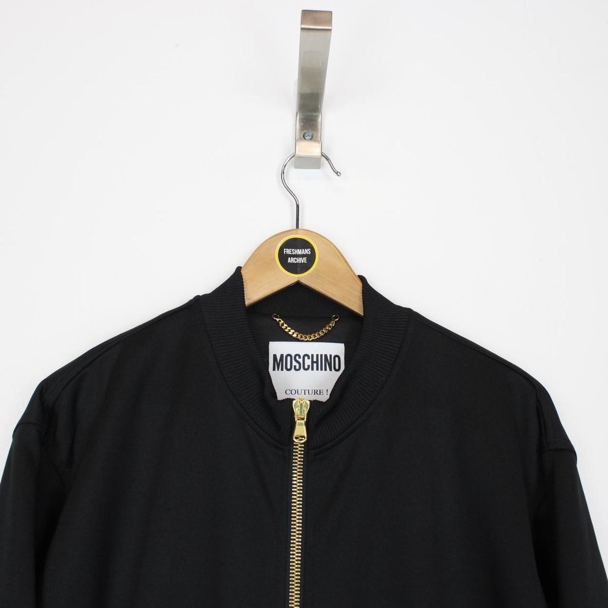 Moschino Couture Black and Gold Embroidered Logo Jacket | eBay UK