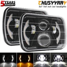 Pair 5X7 7x6inch LED Headlights Hi Lo Beam For International IHC 9200 9900 9400i