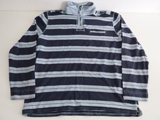 North Coast Quarter Zip Striped Jumper Size L Navy