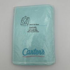 Vintage CARTER  S Fitted Crib Sheet Solid Blue 100 Cotton Knit