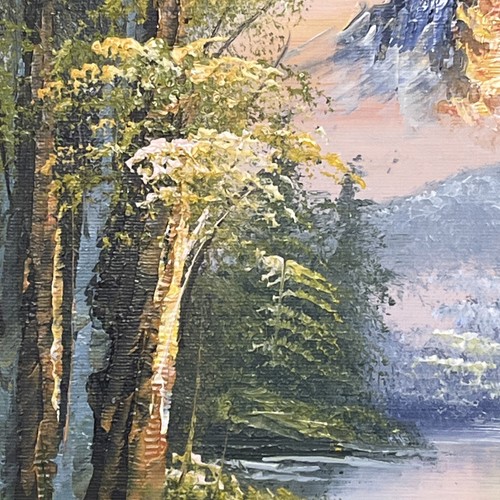 G Whitman Oil On Stretched Canvas Mountain River Scene Framed 8”x10” Original - Picture 9 of 24