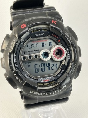 Casio G-Shock GD-100 Module 3263 Digital Mens Watch Black World Time WORKS