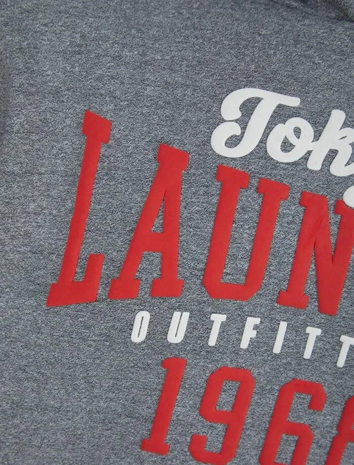 Sudadera con capucha pulóver de lana con motivo de búsqueda de lavandería Tokyo - gris Foto 3 de 3