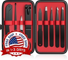 Pinzas Para Cejas Profesionales De Acero Inoxidable Con Estuche De Viaje NEW US.