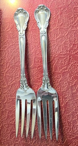 2 Gorham Sterling Silver Serving Forks Chantilly