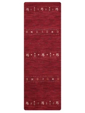 Eco-Friendly Hand Knotted Loom Wool Area Rug Contemporary Red BBH Homes BBL00585