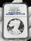 2007-W $1 American Silver Eagle NGC PF70 ULTRA CAMEO Proof Coin Early Releases