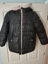 Michael Kors Girls Size M 10/12 Solid Black Puffer Jacket Winter Coat Hooded