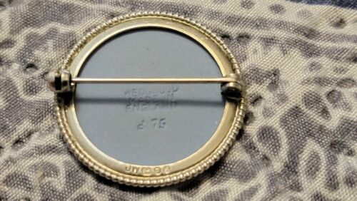 Vintage Wedgwood Blue Jasperware Dancing Hours Sterling Silver Pin/Brooch - Picture 3 of 5