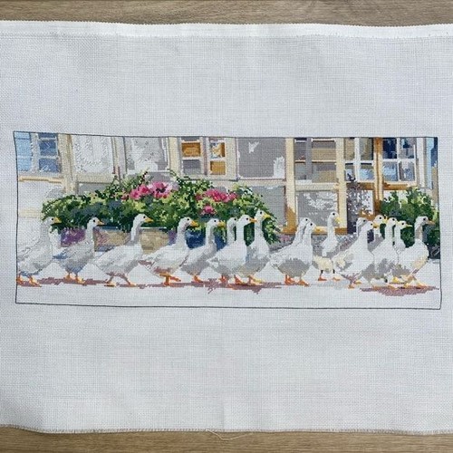 Seltenes Dawna Barton Gaggle Of Geese Kreuzstich-Set Dinner Call abgeschlossen - Bild 1 von 11