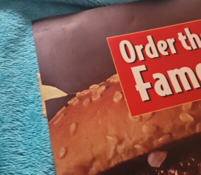 Rare 1996 McDonald's Big Mac Menu Translite Sign 22” x 22” Two All