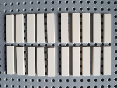 LEGO  20 x 2431 Fliese 1 x 4 weiß 243101 (#AH89) Architecture Star Wars White